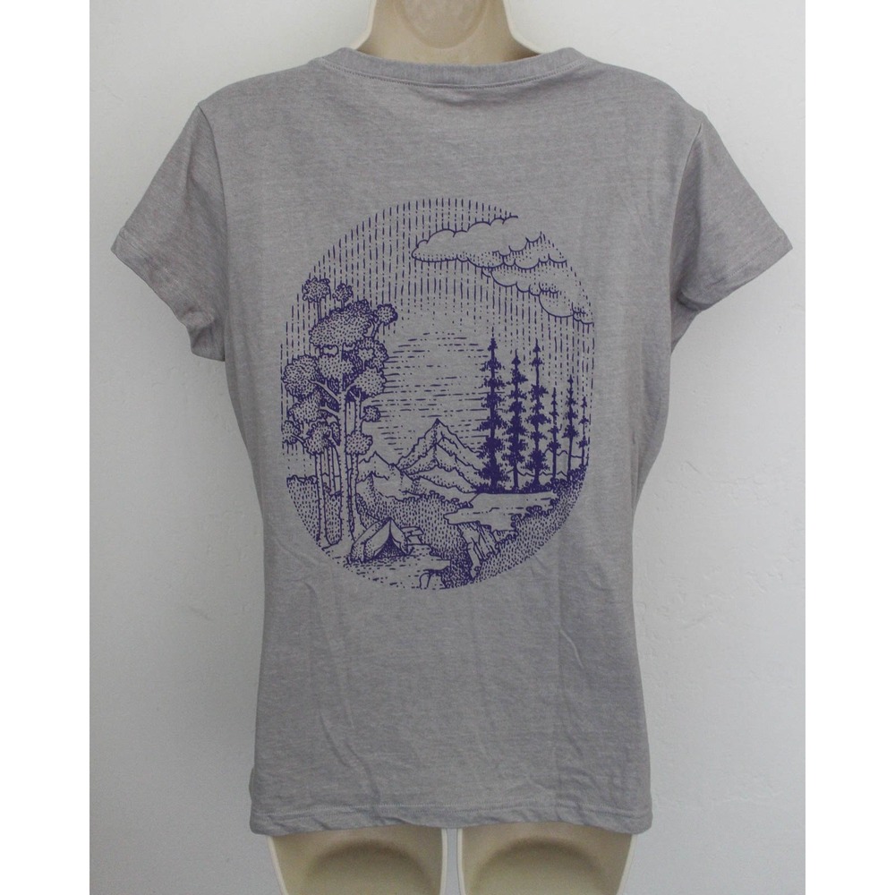 Voormi Graphic T-Shirt Womens Large Gray Pullover Short Sleeve Made in USA